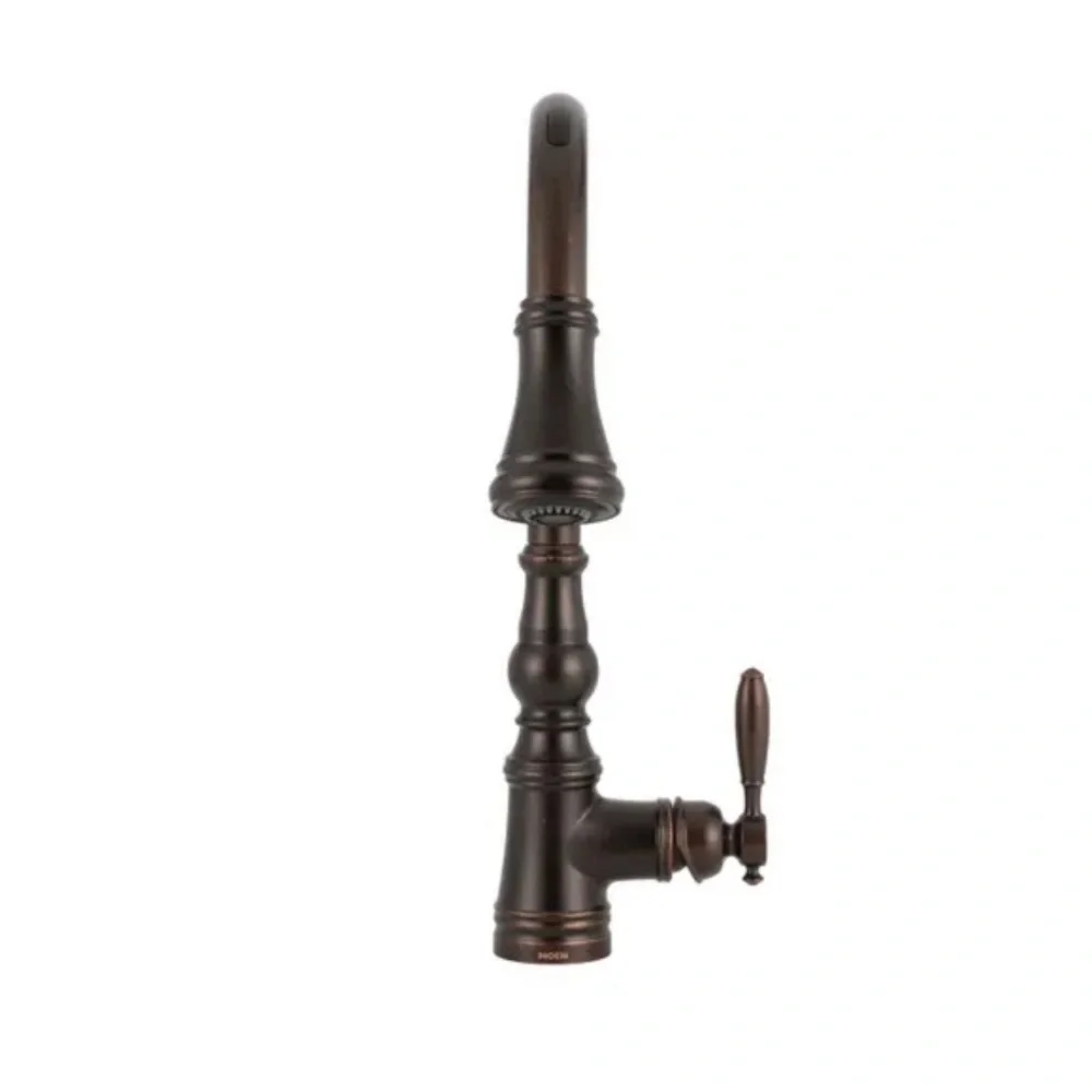 COPY - NWT MOEN Weymouth Oil Rubbed Bronze One-Handle High Arc Pulldown Bar Fau…